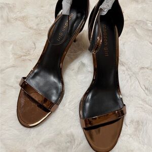 Madden Girl Metallic Bronze Ankle-Strap Heels